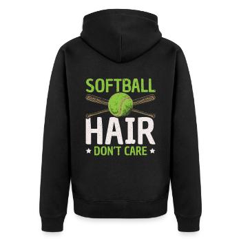 Softball Hair Don’t Care Joueur de softball Sports - Veste à capuche bio Premium Unisexe - noir - Dos - Nico (187cm)