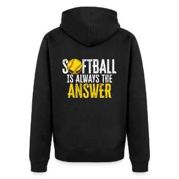Le softball est toujours la réponse Joueur de softball - Veste à capuche bio Premium Unisexe - noir - Dos - Nico (187cm)
