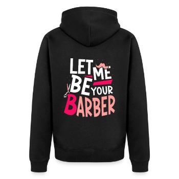 Laisse-moi être ton barbier Barbier - Veste à capuche bio Premium Unisexe - noir - Dos - Nico (187cm)