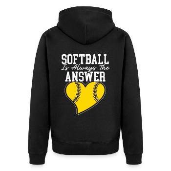 Le softball est toujours la réponse pour les joueurs de softball - Veste à capuche bio Premium Unisexe - noir - Dos - Nico (187cm)
