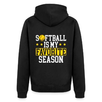 Le softball est mon joueur de softball préféré de la saison - Veste à capuche bio Premium Unisexe - noir - Dos - Nico (187cm)