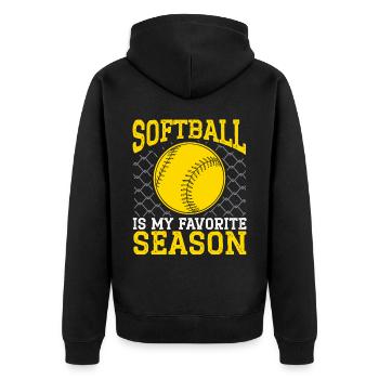 Le softball est mon joueur de softball préféré de la saison - Veste à capuche bio Premium Unisexe - noir - Dos - Nico (187cm)