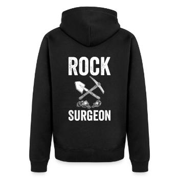 Chirurgien de roche Géologue Chasse aux rochers Chasseurs de roches - Veste à capuche bio Premium Unisexe - noir - Dos - Nico (187cm)