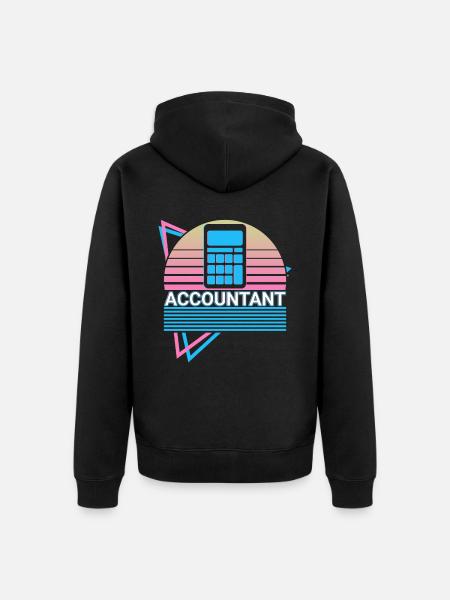 Comptable Calcul Comptabilité Rétro - Veste à capuche bio Premium Unisexe - noir