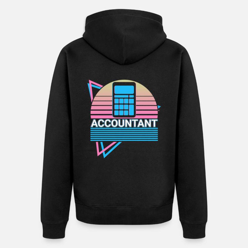 Comptable Calcul Comptabilité Rétro - Veste à capuche bio Premium Unisexe - noir