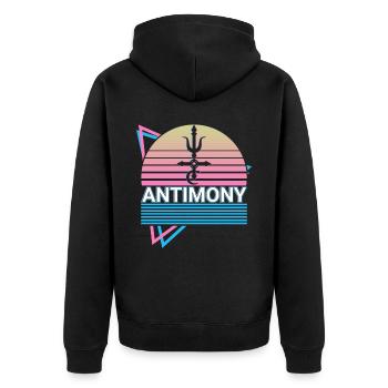 Antimoine Alchimie Rétro - Veste à capuche bio Premium Unisexe - noir - Dos - Nico (187cm)