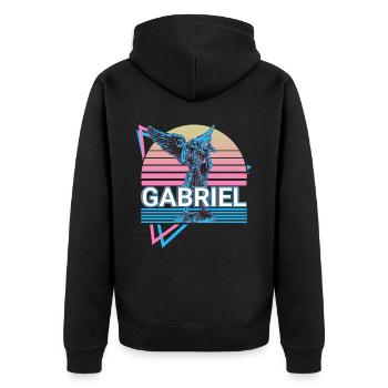 Gabriel Archange Rétro - Veste à capuche bio Premium Unisexe - noir - Dos - Nico (187cm)
