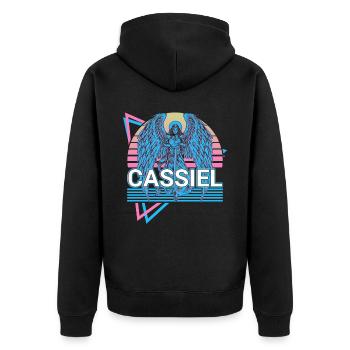 Cassiel Archange Rétro - Veste à capuche bio Premium Unisexe - noir - Dos - Nico (187cm)