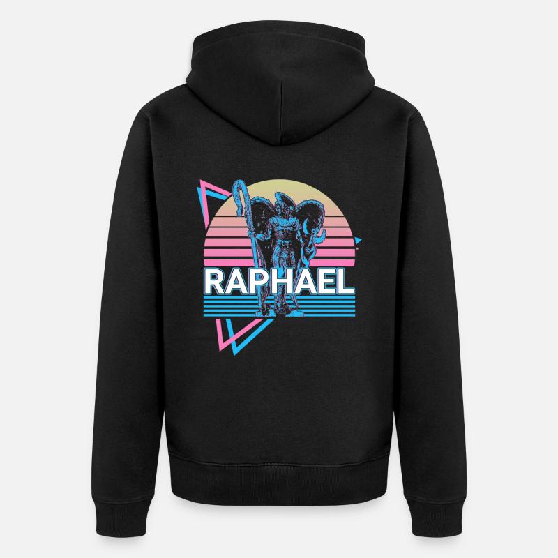 Raphaël Archange Rétro - Veste à capuche bio Premium Unisexe - noir