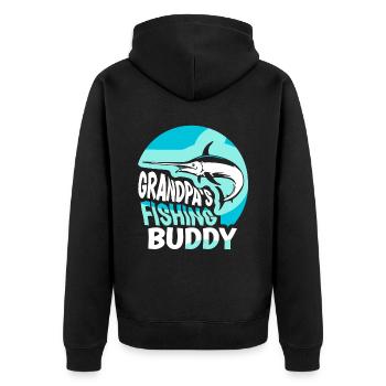 Grandfather's fishing buddy fishing fishing friend fishing - Unisex Premium Organic Zip Hoodie - black - Back - Nico (187cm)
