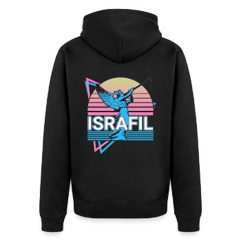 Israfil Archange Rétro - Veste à capuche bio Premium Unisexe - noir - Dos - Nico (187cm)