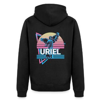 Uriel Archange Rétro - Veste à capuche bio Premium Unisexe - noir - Dos - Nico (187cm)