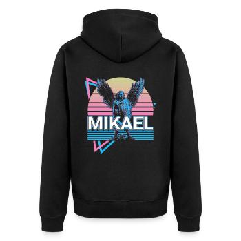 Mikaël Archange Rétro - Veste à capuche bio Premium Unisexe - noir - Dos - Nico (187cm)
