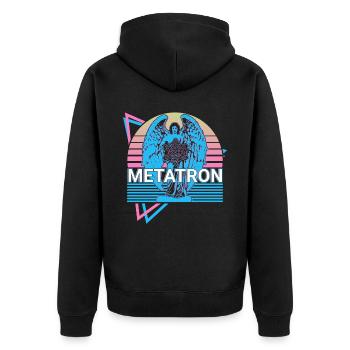 Métatron Archange Rétro - Veste à capuche bio Premium Unisexe - noir - Dos - Nico (187cm)