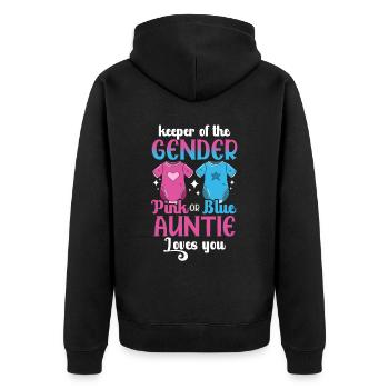 Gardienne du genre Pink Or Blue Auntie Loves You - Veste à capuche bio Premium Unisexe - noir - Dos - Nico (187cm)