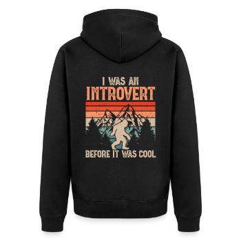 J’étais introverti avant que ce soit cool - Veste à capuche bio Premium Unisexe - noir - Dos - Nico (187cm)