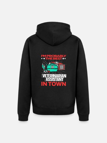 Veterinary assistant Veterinary assistant Lustig - Unisex Premium Organic Zip Hoodie - black