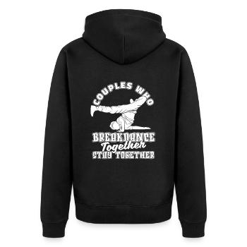 Breakdance Breakdancer Breakdancing Couple - Unisex Premium Organic Zip Hoodie - black - Back - Nico (187cm)
