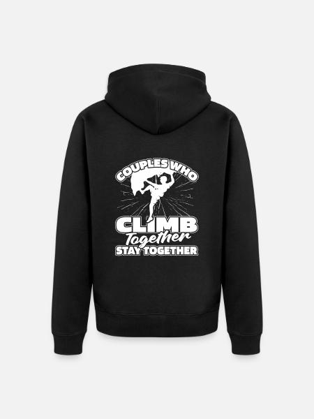 Climbing Climber Couple - Unisex Premium Organic Zip Hoodie - black