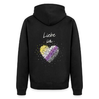 L’amour dans le cœur Asexuel Asexualité ACE Asexuels - Veste à capuche bio Premium Unisexe - noir - Dos - Nico (187cm)