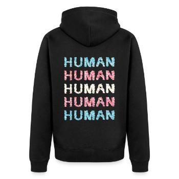 Transgender Transsexual Trans Transsexual Flag - Unisex Premium Organic Zip Hoodie - black - Back - Nico (187cm)