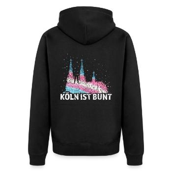 Kölner Dom Köln Kölle Transgender Transsexuell - Unisex Premium Bio Zip Hoodie - Schwarz - Hinten - Nico (187cm)