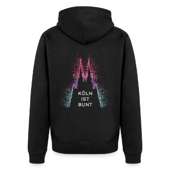 Bisexualité bisexuelle Drapeau Gay Homo Gay - Veste à capuche bio Premium Unisexe - noir - Dos - Nico (187cm)
