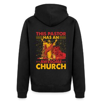 Ce pasteur a un chrétien d’église génial - Veste à capuche bio Premium Unisexe - noir - Dos - Nico (187cm)