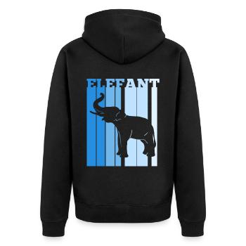 Dickhäuter Rüsseltier Elefant - Unisex Premium Bio Zip Hoodie - Schwarz - Hinten - Nico (187cm)