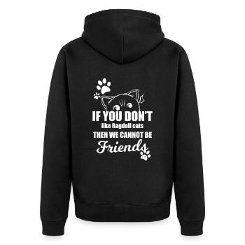 Ragdoll - Unisex Premium Organic Zip Hoodie - black - Back - Nico (187cm)