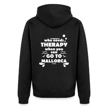 Mallorca Summer Spain Gift Idea - Unisex Premium Organic Zip Hoodie - black - Back - Nico (187cm)