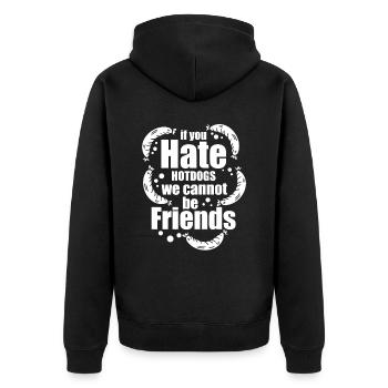 Snack Hot Dog Fast Food - Unisex Premium Organic Zip Hoodie - black - Back - Nico (187cm)