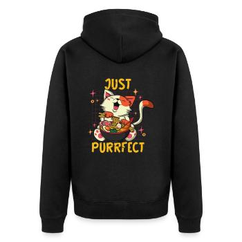 Just Perfect Cat Cats Baby Cat Mom - Unisex Premium Organic Zip Hoodie - black - Back - Nico (187cm)