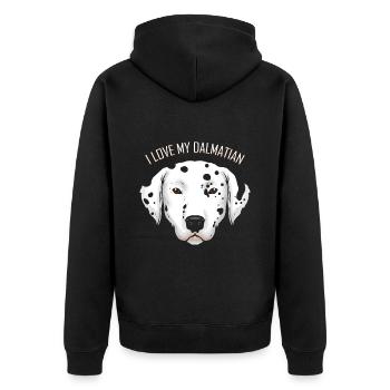 Dog Lover - I Love My Dalmatian - Unisex Premium Bio Zip Hoodie - Schwarz - Hinten - Nico (187cm)