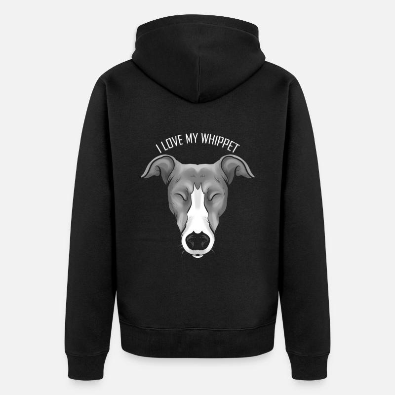Dog Lover - J’aime mon whippet - Veste à capuche bio Premium Unisexe - noir