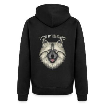 Dog Lover - J’aime mon Keeshond - Veste à capuche bio Premium Unisexe - noir - Dos - Nico (187cm)