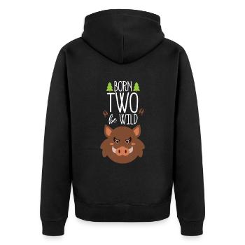 Born Two Be Wild Wild Boar - Veste à capuche bio Premium Unisexe - noir - Dos - Nico (187cm)