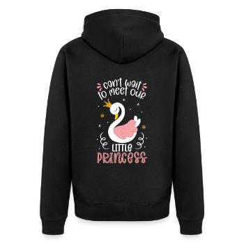 J’ai hâte de rencontrer notre petite princesse - Veste à capuche bio Premium Unisexe - noir - Dos - Nico (187cm)