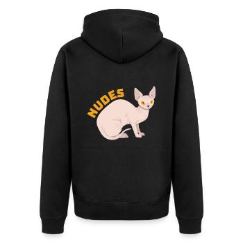 Chaton chat Sphynx nu - Veste à capuche bio Premium Unisexe - noir - Dos - Nico (187cm)