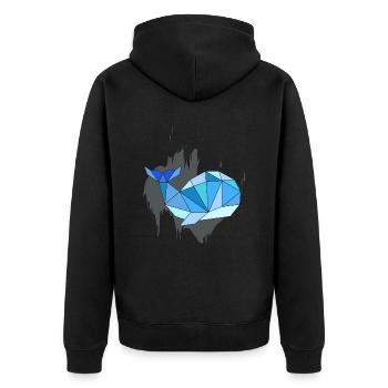 Wal - Unisex Premium Bio Zip Hoodie - Schwarz - Hinten - Nico (187cm)
