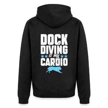 Dock-tauchen Ist Mein Cardio - Unisex Premium Bio Zip Hoodie - Schwarz - Hinten - Nico (187cm)