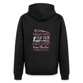 Mère de softball - Veste à capuche bio Premium Unisexe - noir - Dos - Nico (187cm)