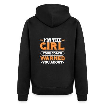 Softball Girl Spieler Baseball Pitcher Geschenk - Unisex Premium Bio Zip Hoodie - Schwarz - Hinten - Nico (187cm)