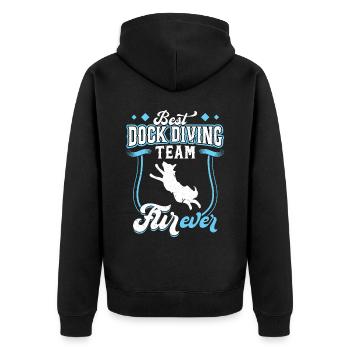 Best Dock Diving Team FURever - Unisex Premium Bio Zip Hoodie - Schwarz - Hinten - Nico (187cm)