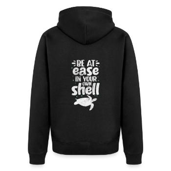 Turtle - Unisex Premium Organic Zip Hoodie - black - Back - Nico (187cm)