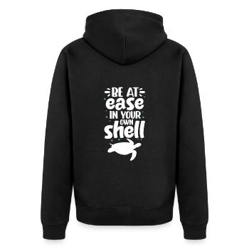 Schildkröte Turtle Meer Meeresbewohner Geschenk - Unisex Premium Bio Zip Hoodie - Schwarz - Hinten - Nico (187cm)