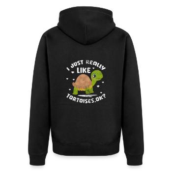 Turtle - Unisex Premium Organic Zip Hoodie - black - Back - Nico (187cm)