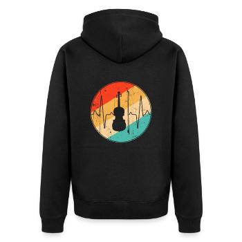 Violon Retro Heartbeat - Veste à capuche bio Premium Unisexe - noir - Dos - Nico (187cm)