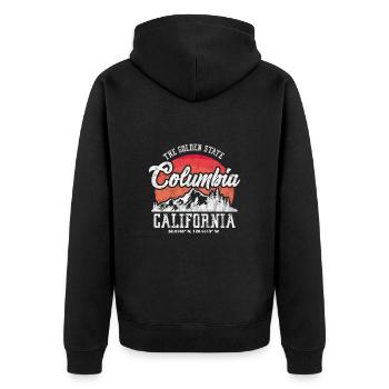 Columbia California USA Holidays America Cadeau - Veste à capuche bio Premium Unisexe - noir - Dos - Nico (187cm)