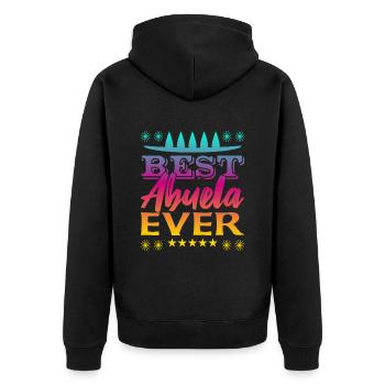 Best Abuela Ever - Unisex Premium Bio Zip Hoodie - Schwarz - Hinten - Nico (187cm)
